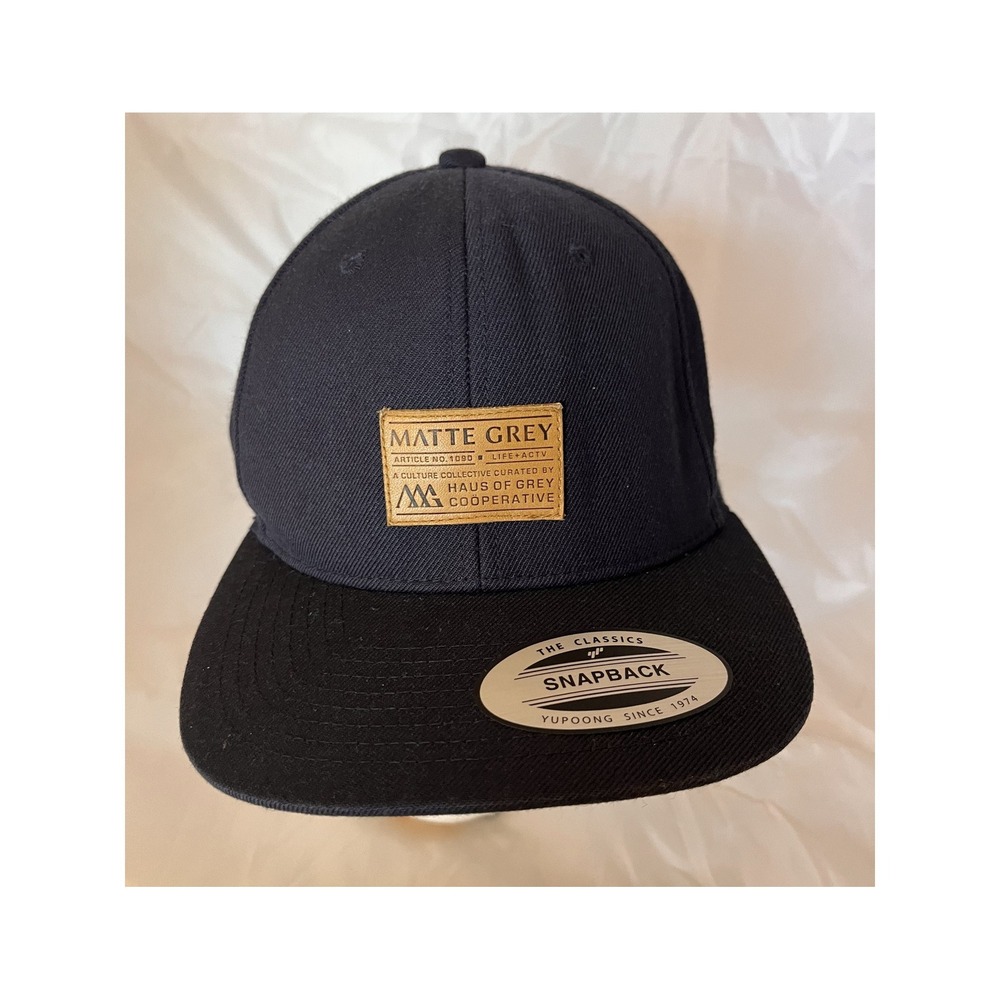 Matte Grey Haus of Grey Sunwest Bank Snapback Hat Navy Blue Yupoong Cap